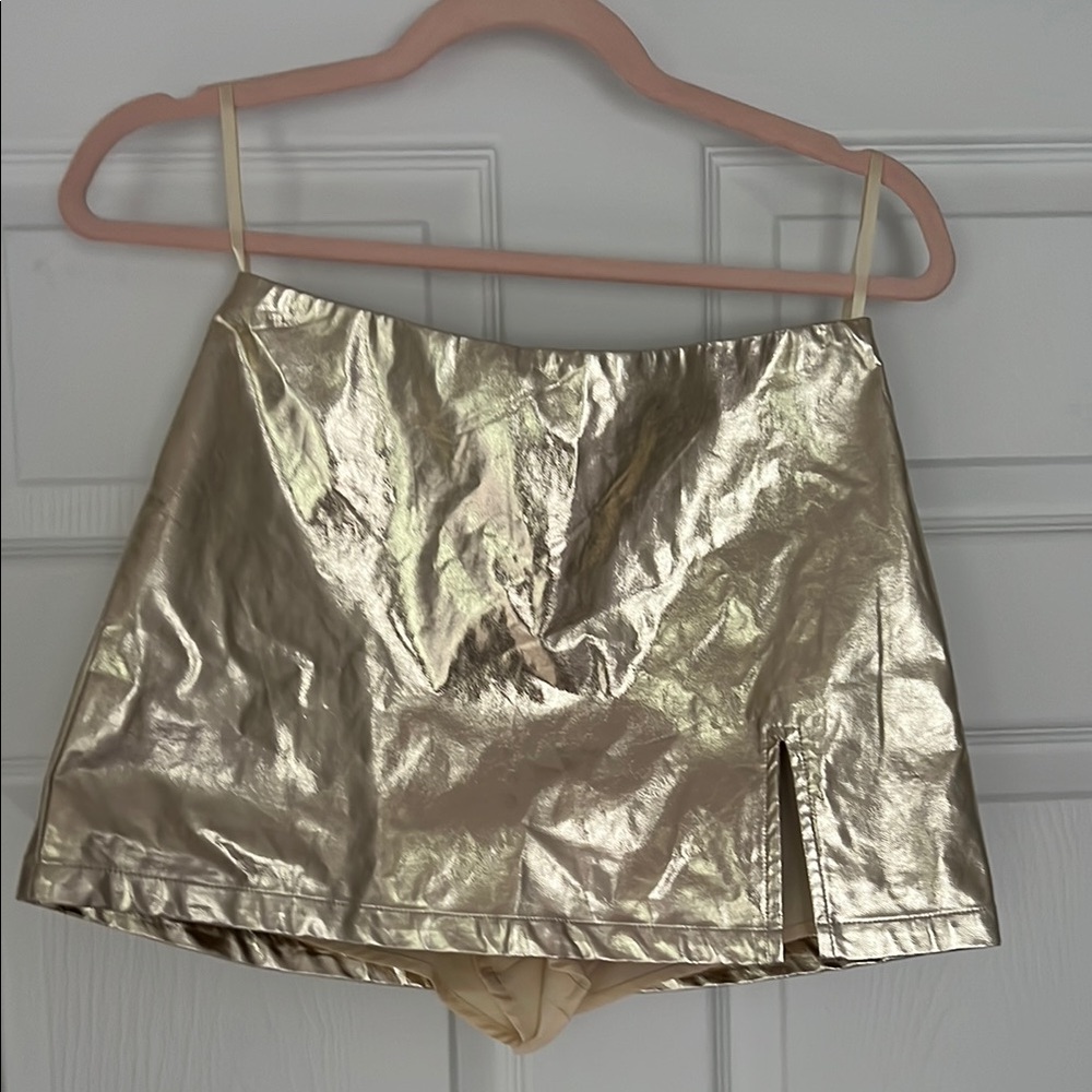 Cotton Candy Gold Skorts Metallic Shine